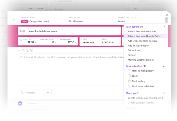 Attach your files directly from Forecast to Google Drive