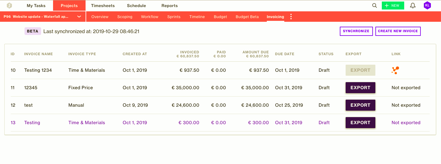 See what has been invoiced and paid in e-conomic in order to follow the progression