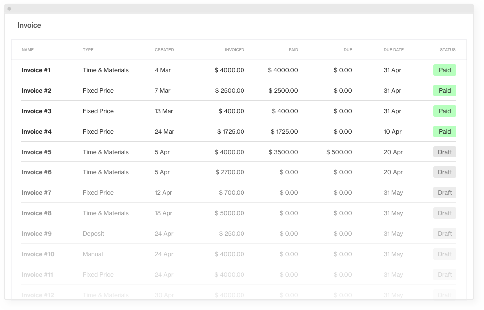 project-invoicing